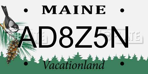 AD8Z5N Maine License Plate
