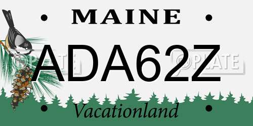 ADA62Z Maine License Plate