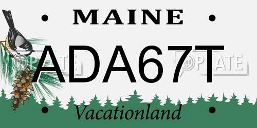ADA67T Maine License Plate