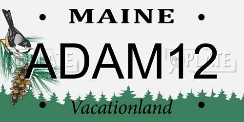 ADAM12 Maine License Plate