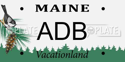 ADB Maine License Plate