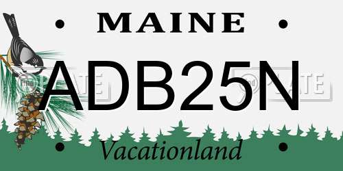 ADB25N Maine License Plate