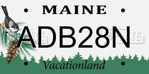 ADB28N Maine License Plate