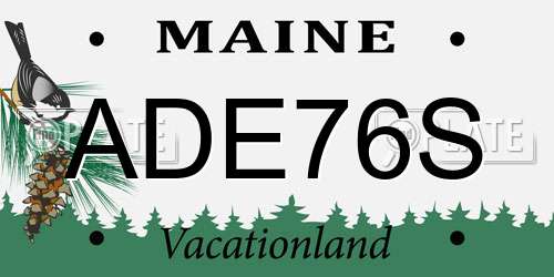 ADE76S Maine License Plate