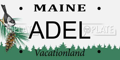 ADEL Maine License Plate