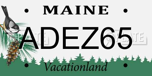 ADEZ65 Maine License Plate