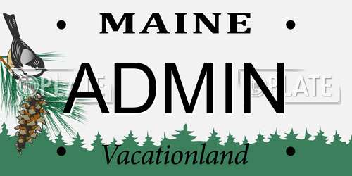ADMIN Maine License Plate