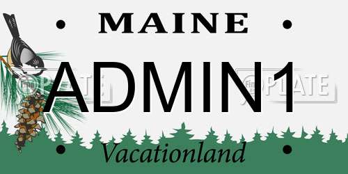 ADMIN1 Maine License Plate