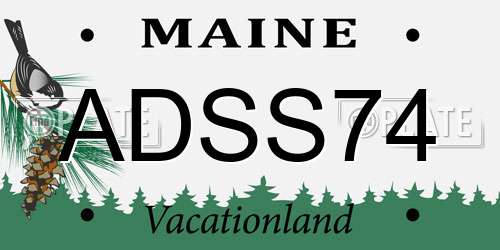 ADSS74 Maine License Plate