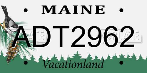 ADT2962 Maine License Plate