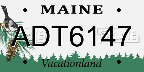 ADT6147 Maine License Plate