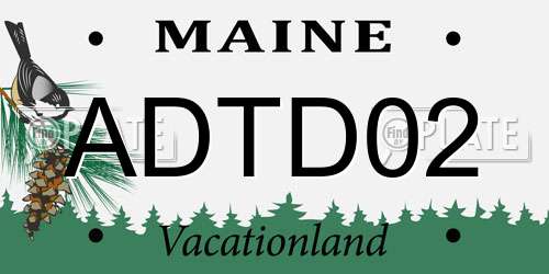 ADTD02 Maine License Plate