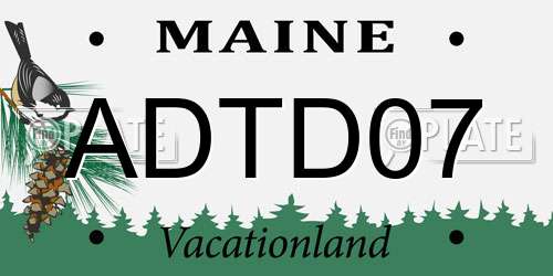 ADTD07 Maine License Plate