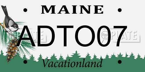 ADTO07 Maine License Plate