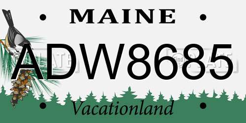 ADW8685 Maine License Plate