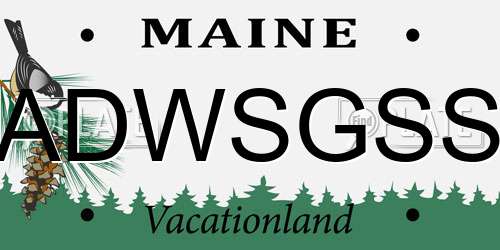 ADWSGSS Maine License Plate
