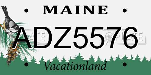 ADZ5576 Maine License Plate
