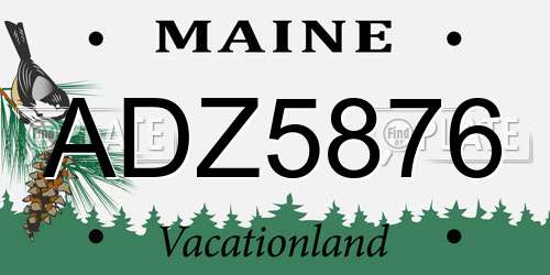 ADZ5876 Maine License Plate