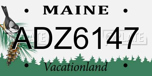 ADZ6147 Maine License Plate