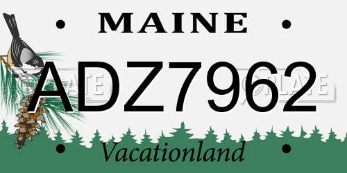 ADZ7962 Maine License Plate