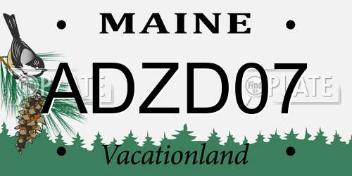 ADZD07 Maine License Plate