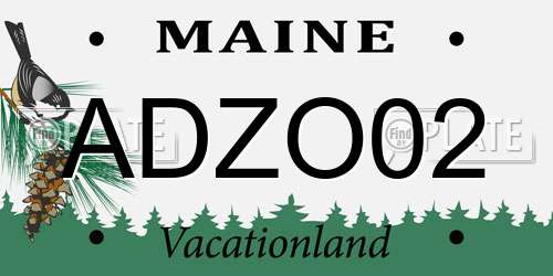 ADZO02 Maine License Plate