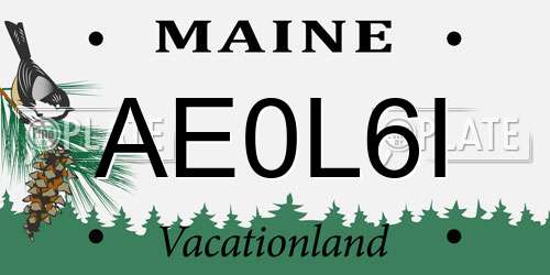 AE0L6I Maine License Plate