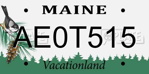 AE0T515 Maine License Plate