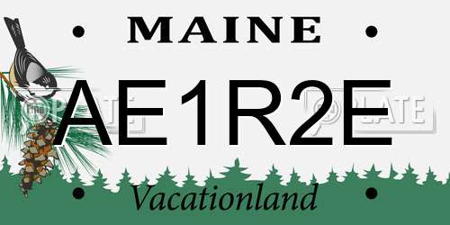 AE1R2E Maine License Plate