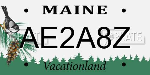 AE2A8Z Maine License Plate