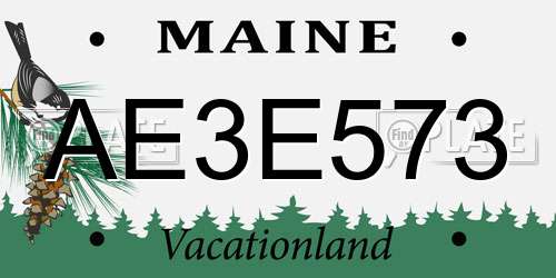 AE3E573 Maine License Plate