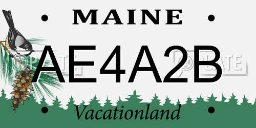 AE4A2B Maine License Plate