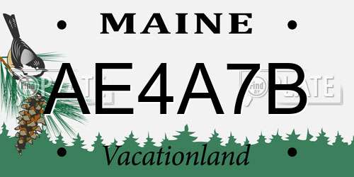 AE4A7B Maine License Plate