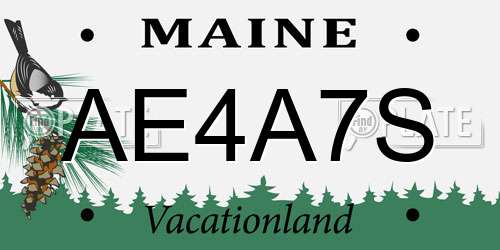 AE4A7S Maine License Plate