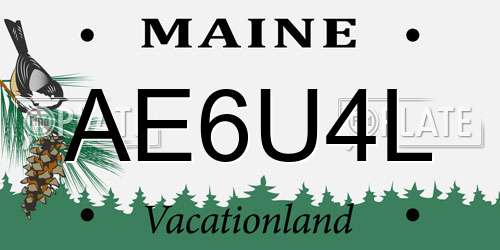 AE6U4L Maine License Plate