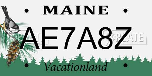 AE7A8Z Maine License Plate