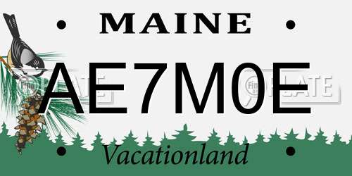 AE7M0E Maine License Plate