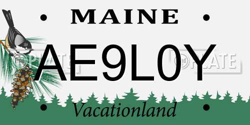 AE9L0Y Maine License Plate