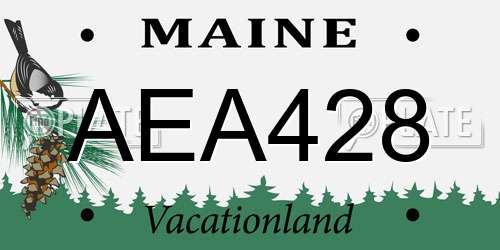 AEA428 Maine License Plate
