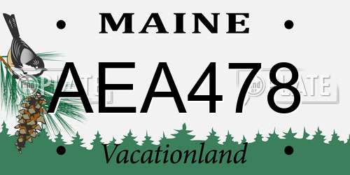 AEA478 Maine License Plate