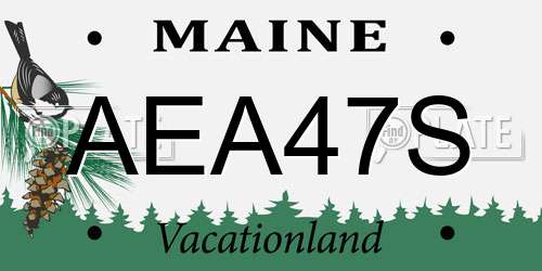 AEA47S Maine License Plate