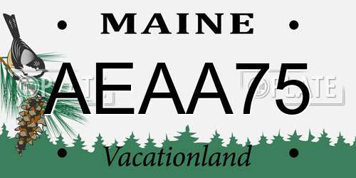 AEAA75 Maine License Plate