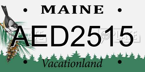 AED2515 Maine License Plate