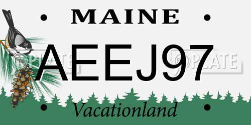 AEEJ97 Maine License Plate