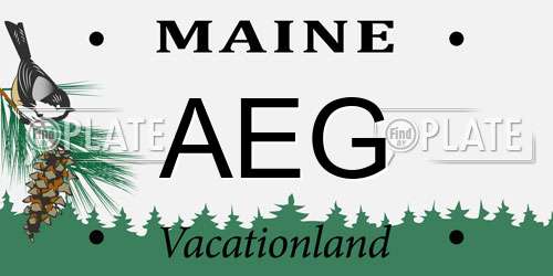 AEG Maine License Plate