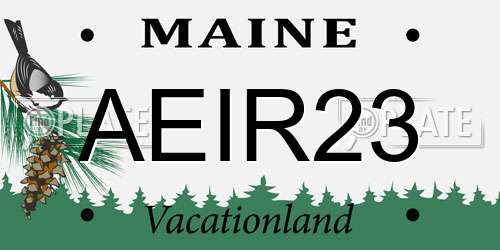 AEIR23 Maine License Plate