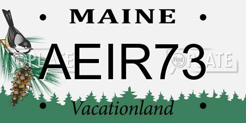 AEIR73 Maine License Plate