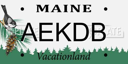 AEKDB Maine License Plate