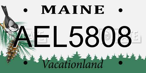 AEL5808 Maine License Plate