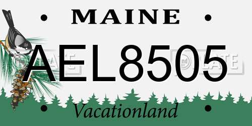 AEL8505 Maine License Plate